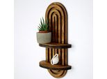 Skye Decor, Raf265, Mensola Da Parete, Noce, 100 % Legno Spar, 40 X 20 X 9 Cm