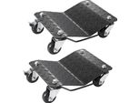 Carrello Portagomme Portatile 2 Pezzi 1400 Kg Di Portata Carrello Di Emergenza Per Veicoli Elettrici Carrello Portagomme A 4 Ruote Carrello Robusto E Mobile, Carrello In Acciaio Portagomme, Adatto Per Auto, Moto, Pick-Up Ecc.
