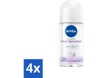 Nivea - Deodorante Roller - Fresh Sensation - Antitraspirante 72 Ore - 50 Ml - Confezione Value - 4 Pezzi