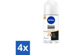 Nivea - Deodorante Roller - Black & White Ultimate Impact - Antitraspirante 72 Ore - 50 Ml - Confezione Risparmio - 4 Pezzi