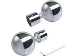 Gardinenstangen-EndstüCk Liedeco "Power", Grau (Chromfarben), Ø:2Cm, GardinenstangenendstüCke, Gardinenstangen-EndstüCk, FüR Gardinenstangen Ø 20 Mm