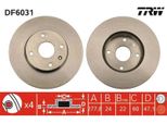2X Disco Freno Trw DF6031 Per Chevrolet Epica (KL1_) Per Daewoo Tosca (V250)
