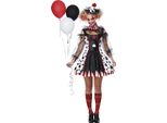 Costume Da Clown Psicopatico Per Donna Costume Di Halloween Nero-Bianco-Rosso - M (40/42)
