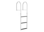 Scaletta 3 Gradini Estraibili Per Barche/Laghi/Piscine - Portata 227 Kg - Scaletta Per Barche A Pontone - Lega Di Alluminio - Gradini Larghi 8 Cm - Tappetino In Gomma Antiscivolo