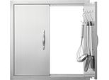 Porta Di Accesso Al Barbecue - 610 X 610 Mm - Doppia Porta Per Cucina Esterna - Porta In Acciaio Inox - Porta Verticale Con Maniglie E Ganci - Isola Barbecue, Stazione Barbecue, Mobile Esterno