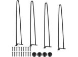 Set Di 4 Gambe A Forcella - Acciaio Al Carbonio Verniciato A Polvere - Capacità Di Carico Di 227 Kg - Altezza 710 Mm, Piastra Di Montaggio 110X110 Mm - Ideale Per Tavoli Da Cucina, Console Da Salotto, Tavoli Da Studio