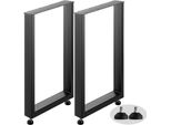Gambe Da Tavolo In Metallo - Nero - Gambe Da Tavolo In Metallo - 60X72Cm - Corse Da Tavolo - Gamba Da Tavolo In Acciaio - Nero