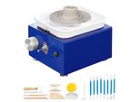 TöPferrad™- Tornio Elettrico Da 30 W In Blu- Diametro 10 Cm, 300 Giri/Min- Grembiule Incluso- Adatto A Principianti Ed Appassionati