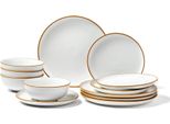 Set Di Stoviglie In Ceramica Da 12 Pezzi - Piatti E Ciotole Per 4 Persone - Set Di Stoviglie Di Alta Qualità