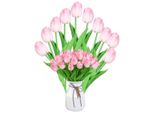 Camerazar Bouquet Decorativo Di Tulipani Artificiali, Rosa, 10 Pz
