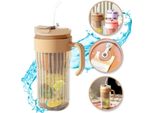Flamenco Mystique Hrnek Z RytéHo Skla Na KáVu A čAj Se SláMkou, SíTkem A UzáVěRem 550 Ml CUP12BR