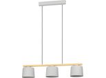 Eglo 900362 Mariel E27 Tripla Lampada A Sospensione 910X190Mm Grigio Chiaro Marrone