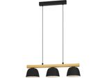Eglo 43739 Sherburn E27 Tripla Lampada A Sospensione 770X200Mm Nero Marrone