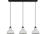Eglo Matlock Lampada A Sospensione, Lampada A Sospensione Per Tavolo Da Pranzo A 3 Luci, Lampada Industriale Per Sala Da Pranzo In Metallo Grigio E Nero, Lampada A Sospensione Con Attacco E27