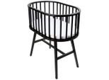 Jimmylee Beistellbett, Schwarz, Holz, Holzwerkstoff, Buche, Kautschukholz, vollmassiv, Sperrholz, 52x88x83 cm, Babymöbel, Babybetten, Beistellbetten