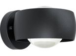 Eglo Lampada Da Parete Per Esterni A Led Treviolo 1, Luce Da Esterno, Lampada Da Parete A Led In Fusione Di Alluminio Nero E Plastica Bianca, Lampada Da Esterno A Led Bianco Caldo, IP44