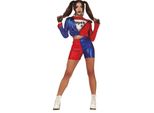 Supereroe D'avventura Mister Smile Arlecchino Fumetto Costume Di Halloween, Taglia: 36 - 38 (S) Colore: Rosso