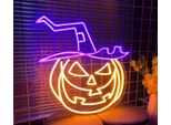 Neolia NNE16 Insegna Luminosa Al Neon In Perspex Led Zucca Maledetta Insegna Luminosa Led Arancio-Viola