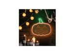 Neolia NNE13 Luce Notturna Neon Plexi Led Zucca Con Stelo Insegna Luminosa Insegna Led Arancio-Verde