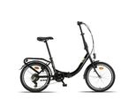 Pacto Eight - Bicicletta Pieghevole Di Alta Qualità Telaio In Acciaio Da 27 Cm Cerchi In Alluminio A Doppia Parete Da 20 Pollici Bicicletta Pieghevole Shimano A 6 Velocità Bicicletta Olandese Nera