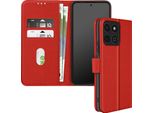 Avizar, Custodia In Ecopelle Con Funzione Di Supporto Honor 200 Smart, Rosso