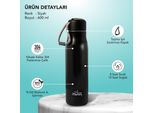 Any Morning BA21547 Caraffa Thermos 600 Ml, 20,29 Oz, Acciaio Inossidabile A Doppio Strato, Coperchio A Prova Di Perdite, 8 Ore Caldo, 12 Ore Freddo, Nero