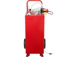 Succebuy Carrello Per Carburante Da 114 L Con Sistema A Pompa Elettrica, Portata Massima 32L/Min, Serbatoio Mobile Con 2 Ruote E Tubo Da 3 M, Adatto Per Atv, Auto, Tosaerba, Barca E Moto, Rosso
