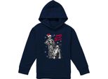 Star Wars - Felpa Con Cappuccio "Merry Christmas Droids"" Per Bambini TV24619 (128) (Navy)"