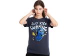 Alla Ricerca Di Nemo - Maglietta Da Donna "Continua A Nuotare"" TV25168 (Xl) (Blu Navy)"