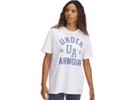 Under Armour - Maglietta "Collegiate"" Da Donna, Pesante, Oversize GT9607 (38-40 De) (Bianco)"