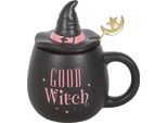 Something Different - Set Di Tazze E Cucchiai "Good Witch"" SD10596 (Taglia Unica) (Nero/Rosa)"