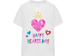 Principessa Disney - "Happy Hearts Day!"" Maglietta Da Donna, San Valentino TV25685 (M) (Bianco)"