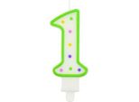 Candela Numero Con Puntini 1, 7,5 Cm - (Festa, Candele)