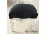 Casa Padrino Poggiapiedi Barocco Nero / Argento - Mobili In Stile Antico - Sgabello