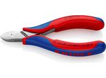 Knipex Electronics Tronchesi 115 Mm, 77 22 115 Sb Testa Lucidata A Specchio, Manici Con Impugnatura Multicomponente, Testa Tonda, Grado Di Taglio Filo Morbido 0,3