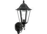 Eglo 93457 Navedo Lampada Da Parete Per Esterni Nero Argento Patina Chiaro