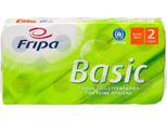 Fripa 1510805 Toilettenpapier Basic - 2-Lagig, Recycling, GepräGt, Hochweiß, 8 Rollen à 250 Blatt
