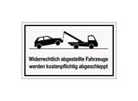 Cartello Di Parcheggio Abusivo L250Xw150Mm Bianco Nero Ku.