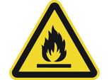 Segnale Di Avvertimento Asr A1.3/DIN En Iso 7010 200 Mm Avviso Di Sostanze Infiammabili Foil