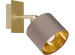 Eglo Lampada Da Parete Valbiano, Lampada Da Soffitto, In Metallo E Tessuto, Lampada Da Soggiorno, Lampada Da Corridoio In Ottone Spazzolato, Nichel Opaco, Cappuccino, Oro, Spot E14