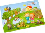 Haba 304430 - Puzzle Del Frutteto, Puzzle Di 8 Pezzi In Legno Con Motivi Naturalistici E Manopole In Legno Grandi E Facili Da Afferrare, Giocattolo In Legno A Partire Da 12 Mesi