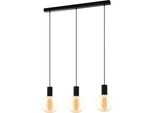 Eglo 98662 Pozueta E27 Tripla Lampada A Sospensione 840X65Mm Nero