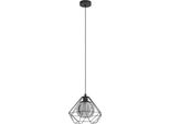 Eglo 43482 Vernham E27 Lampada A Sospensione Ø325Mm Nero-Trasparente