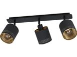 Eglo Lampada Da Soffitto Esteperra, Plafoniera Vintage, Retrò, Faretto Da Soffitto In Acciaio E Tessuto, Lampada Da Soggiorno In Nero, Oro, Lampada Da Cucina, E27