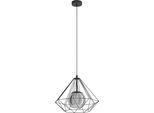 Eglo 43481 Vernham E27 Lampada A Sospensione Ø445Mm Nero-Trasparente