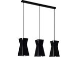 Eglo Valecrosia, Lampada A Sospensione Industriale, Lampada A Sospensione In Acciaio In Nero, Bianco, Lampada Da Tavolo, Lampada Da Soggiorno, E27, L 84 Cm