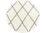 Carpetsale24 Tappeto A Pelo Alto Per Soggiorno Design Moderno A Rombi Shaggy Morbido Soffice E Accogliente, Dimensioni: 120 Cm Rotondo