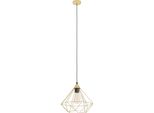 Eglo Tarbes, Lampada A Sospensione, Lampada A Sospensione In Metallo In Ottone Spazzolato, Lampada Da Tavolo Per Sala Da Pranzo, Lampada A Sospensione Per Soggiorno Con Attacco E27, Ø 32,5 Cm