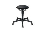 Sgabello Girevole Body Balance Con Rivestimento In Pelle Finta Nero H.420-550Mm Topstar