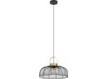 Roundham Lampada A Sospensione Lampada A Sospensione Lampada A Sospensione - H110 X Ø45Cm - Nero, Ottone Spazzolato - 1X40W Escl. - IP20